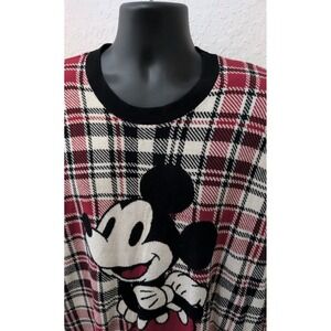 Disneyland Adult Multi Color Plaid Spirit‎ Jersey Sweater Mickey Mouse Size XL